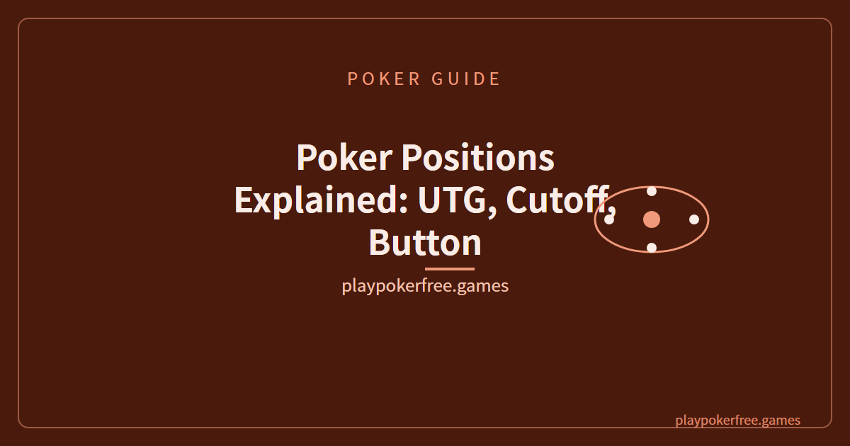 Poker Positions Explained: UTG, Cutoff, Button